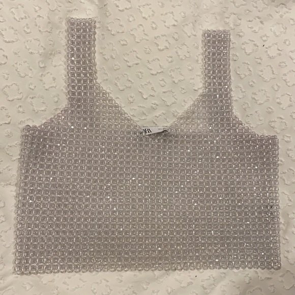 ZARA beaded shirt size small - Picture 3 of 4